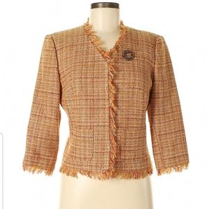 ABS Allen schwartz plaid suit skirt and jacket.